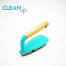 High Quality Rubber Bristles Floor Brush Cleaning Brush with Bamboo Handle